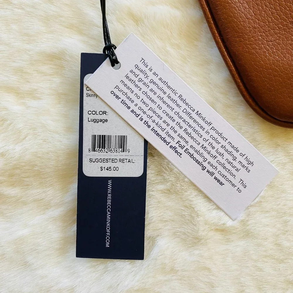 Rebecca Minkoff Skinny MAC Small Brown Leather Crossbody NEW with TAGS